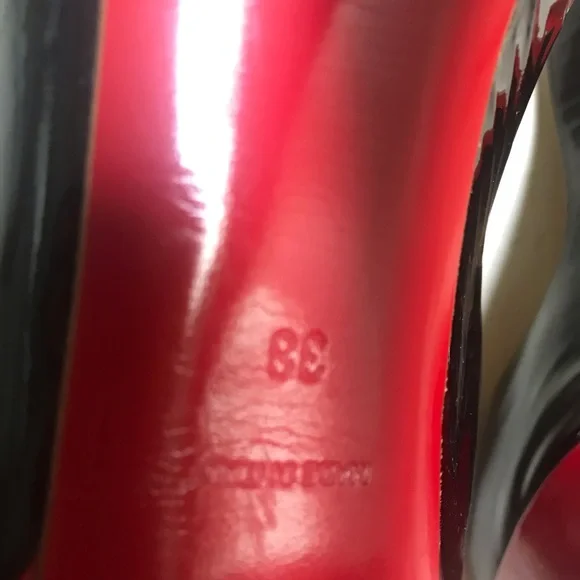 Lot of 2 pair sz 38 CHRISTIAN LOUBOUTIN Lady Peep Slings. - Picture 9 of 9